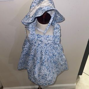 Janie and Jack 6-12 months. Floral blue dress. Hat not included.